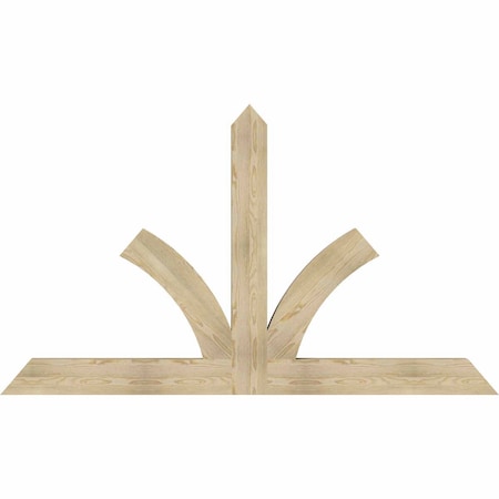 Ekena Millwork Richland Rough Sawn Timber Gable Bracket, Douglas Fir, 84"W x 49"H x 4"D x 6"F, 14/12 Pitch GBW084X49X0406RIC00RDF